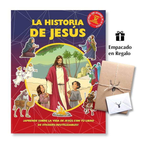 La historia de Jesús - ¡Aprende sobre la vida de Jesús con tu libro de stickers reutilizables!