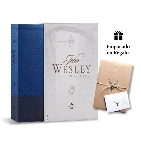 Biblia de Estudio John Wesley Reina Valera 1960 Duotono Azul