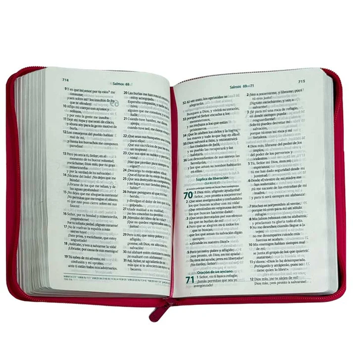 Biblia RVC Letra mediana Color Fucsia Con Ayudas Digitales Con Cierre - Imagen 4
