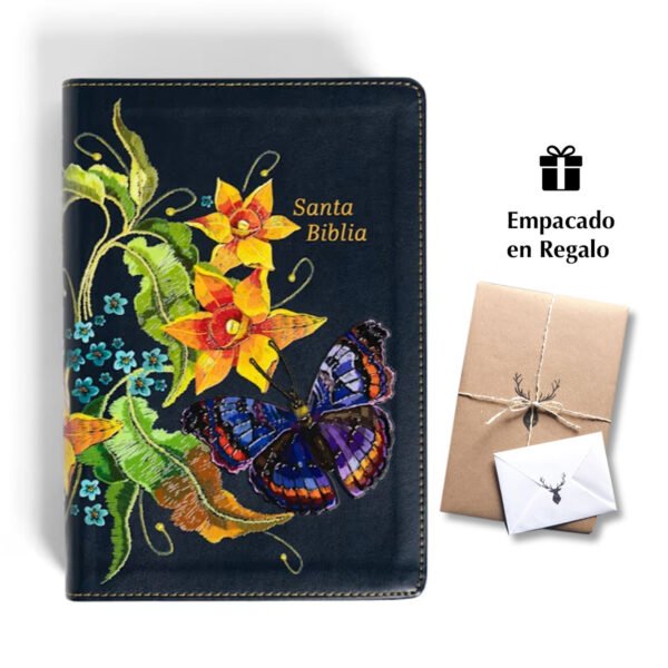 Biblia Letra grande RVR60 Tamaño Manual Imitación Piel - Azul Nocturno