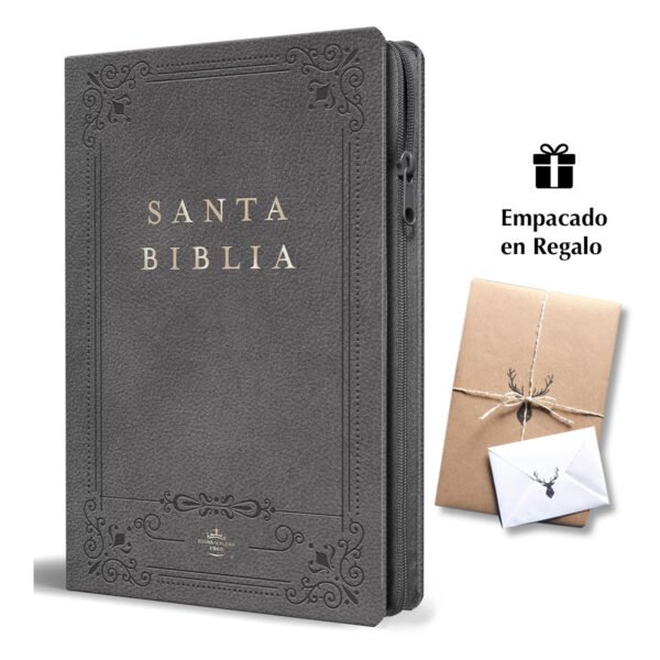 Biblia Letra grande RVR1960 Tamaño Manual Con Cierre e Indice – simil piel negro