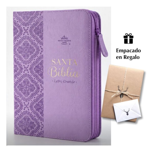 Biblia RVR60 de Obsequios y premios Lila Primor con cierre