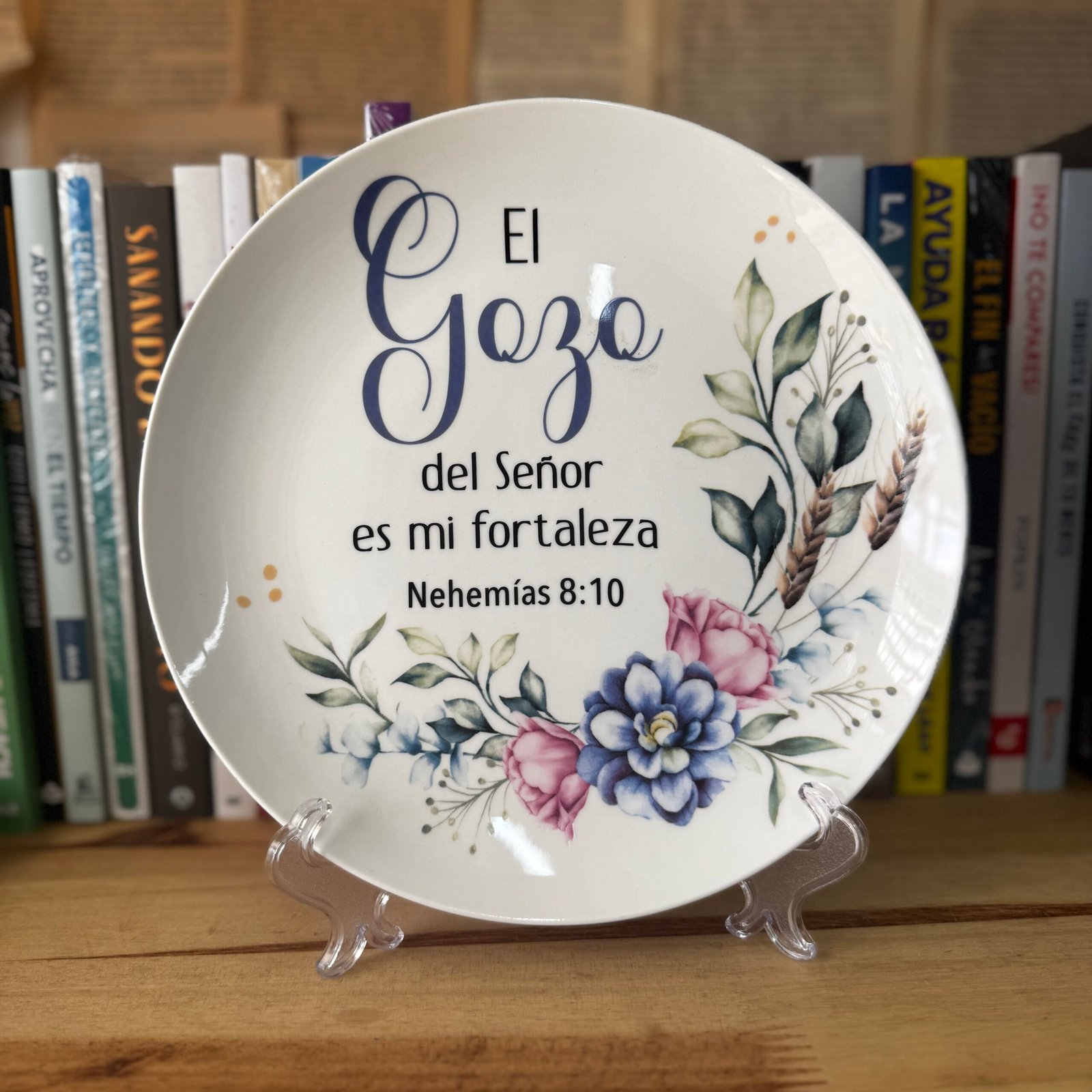El Gozo del Señor es Mi Fortaleza | Nehemías 8:10 - Plato Decorativo Cristiano de Cerámica - Imagen 4