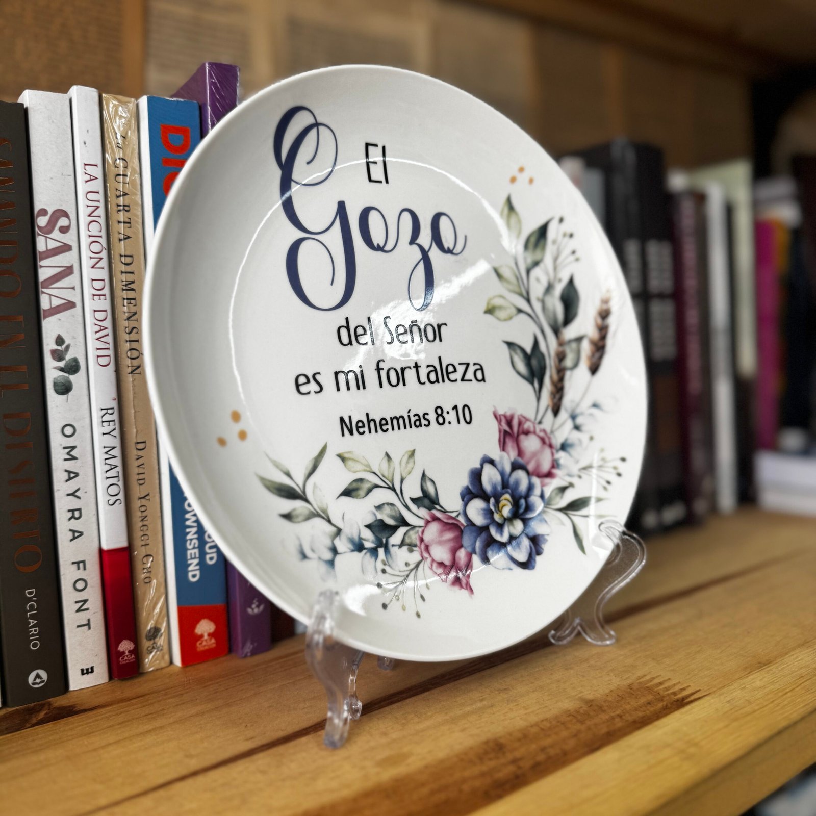 El Gozo del Señor es Mi Fortaleza | Nehemías 8:10 - Plato Decorativo Cristiano de Cerámica - Imagen 3